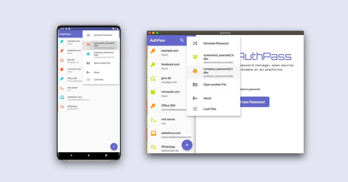 Open multiple password files and label them with custom colors