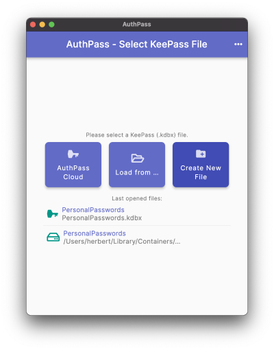 Select "AuthPass Cloud" to get started