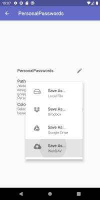 Save your password database into WebDav/NextCloud/OwnCloud